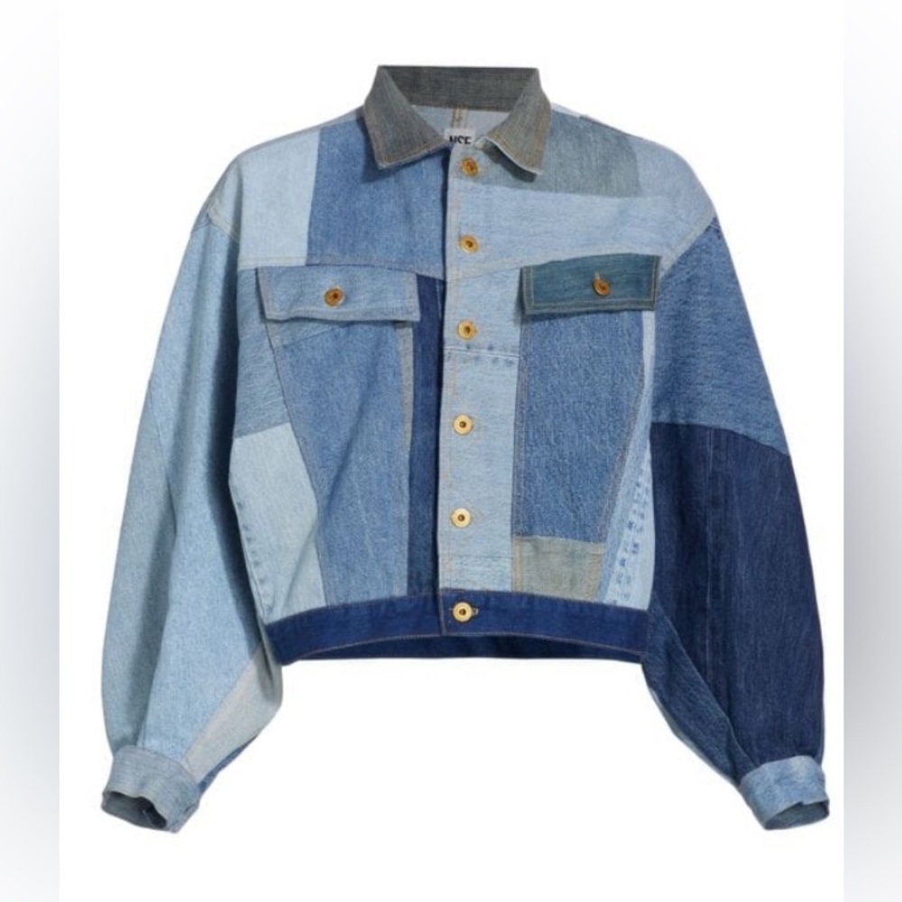 NSF - NEW - Rafi Patchwork Denim Jacket. Medium - Picture 2 of 7